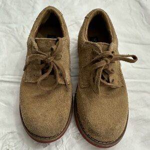 Sperry Big Kid's Tevin Oxford Light Brown Suede Dress Shoe Lace Up Size 10.5